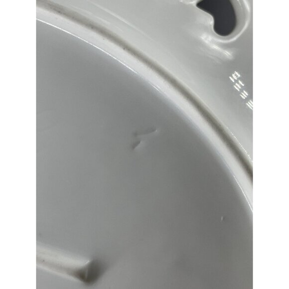 MONTMERY ST CLOUD SERVING PLATTER TRAY DISH RETICULATED FLORAL GOLD GREEN ANTIQ - Picture 6 of 12